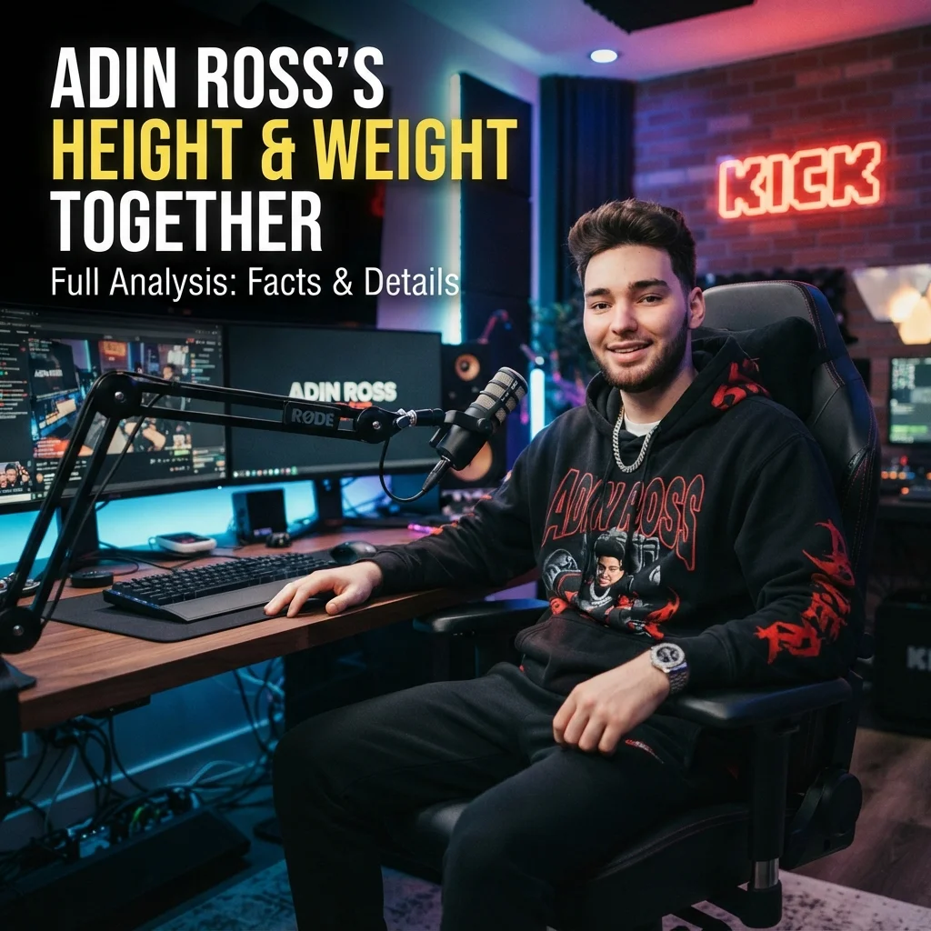Adin Ross's height and weight together with reported size and measurement comparisons