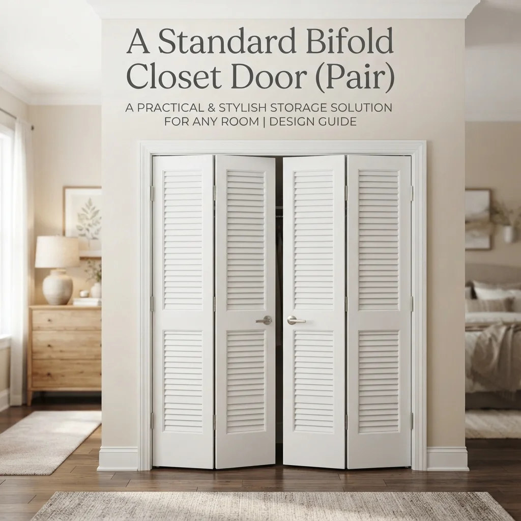 A standard bifold closet door pair showing common door height and width dimensions