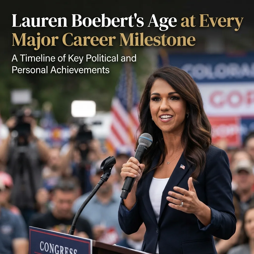 : Lauren Boebert's age at major career milestones from her 2020 election to Congress through 2026