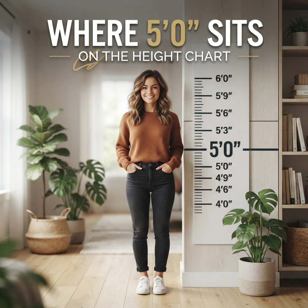 Where 5'0" sits on the height chart with simple height comparisons