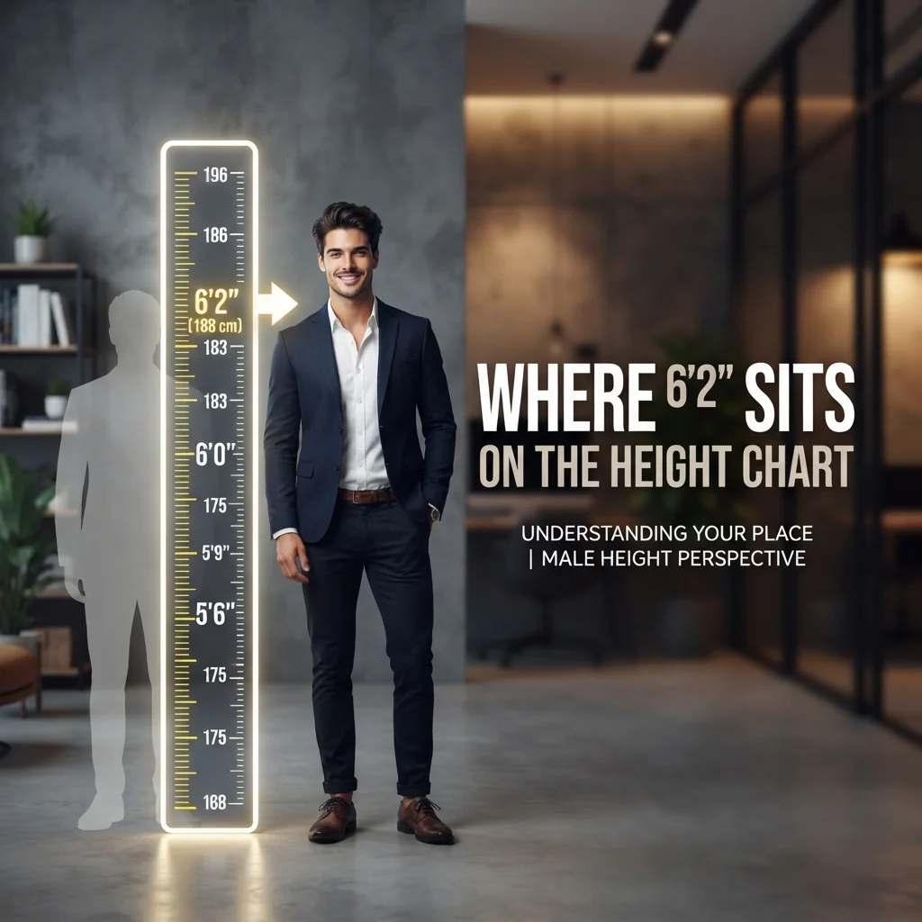 Where 6'2" sits on the height chart with simple height comparisons