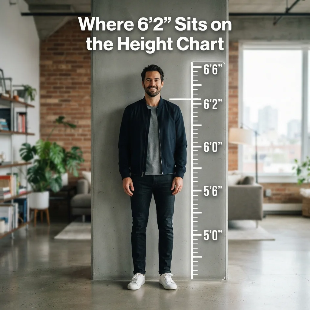 Where 6'2" sits on the height chart with simple height comparisons