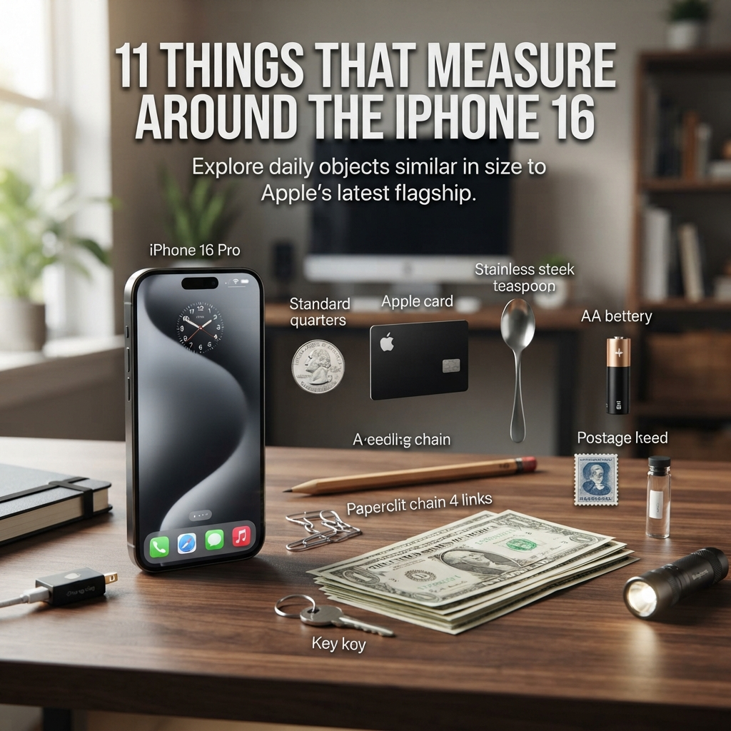 11 things that measure around the iPhone 16 with everyday size and dimension comparisons