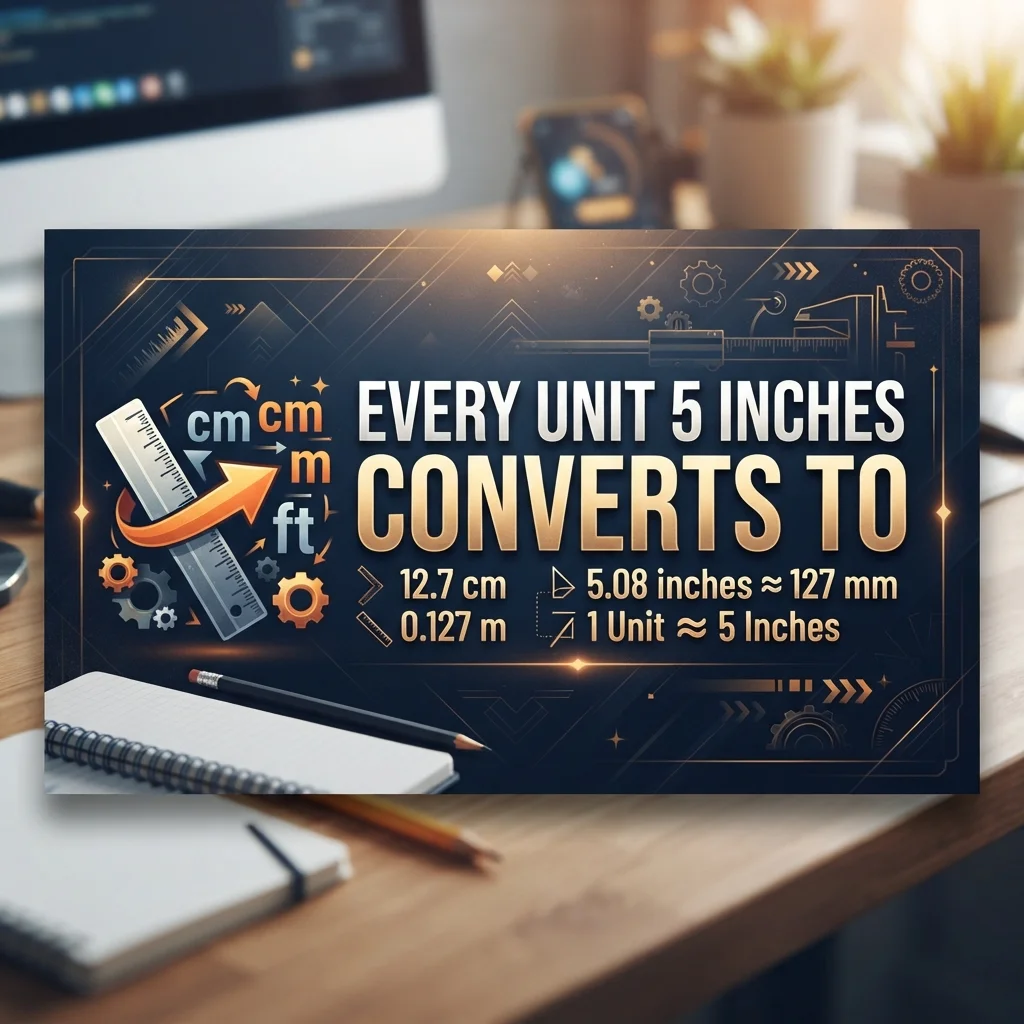 5 inches converted into centimeters, feet, millimeters, meters, and other units