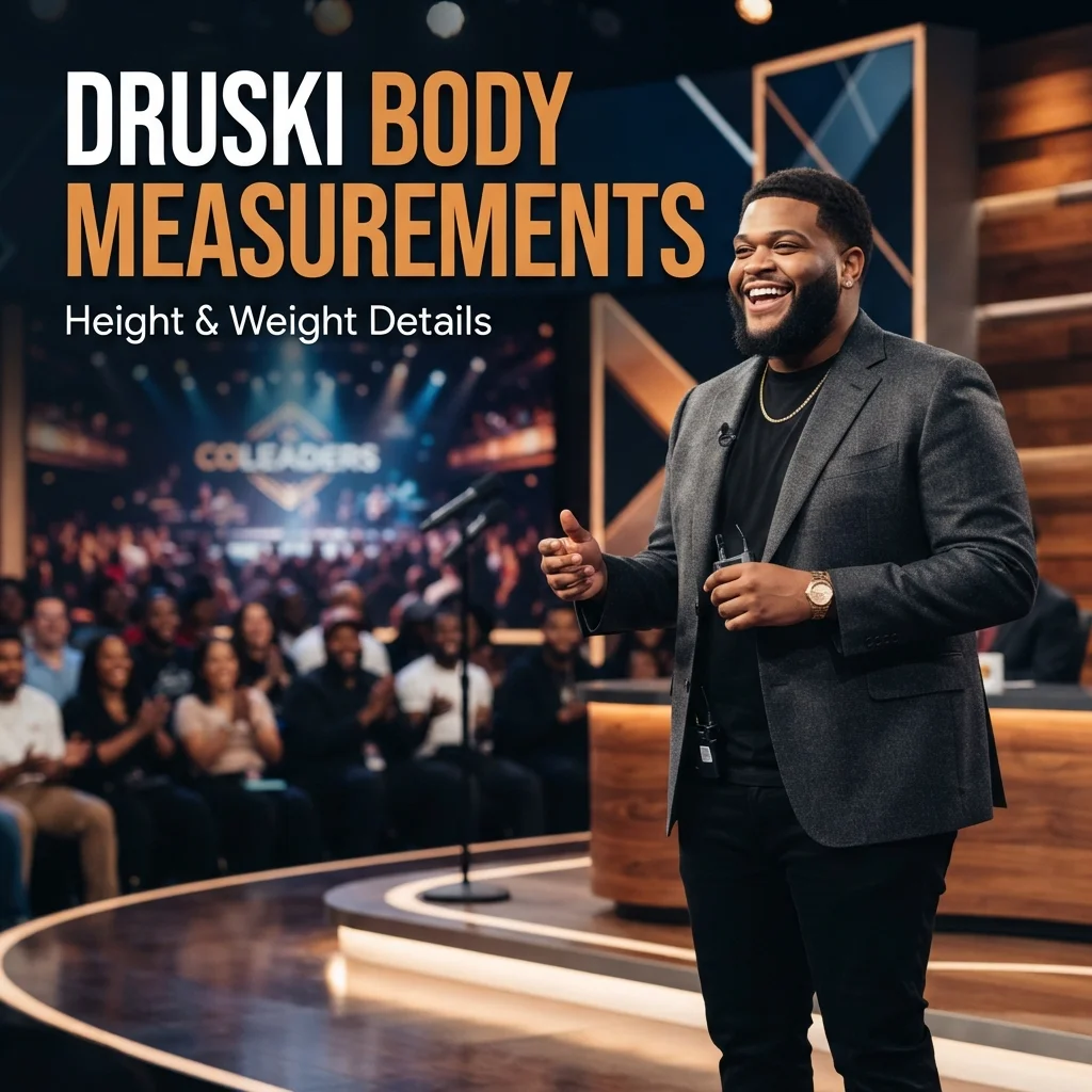 Druski body measurements with reported height, weight, and size details