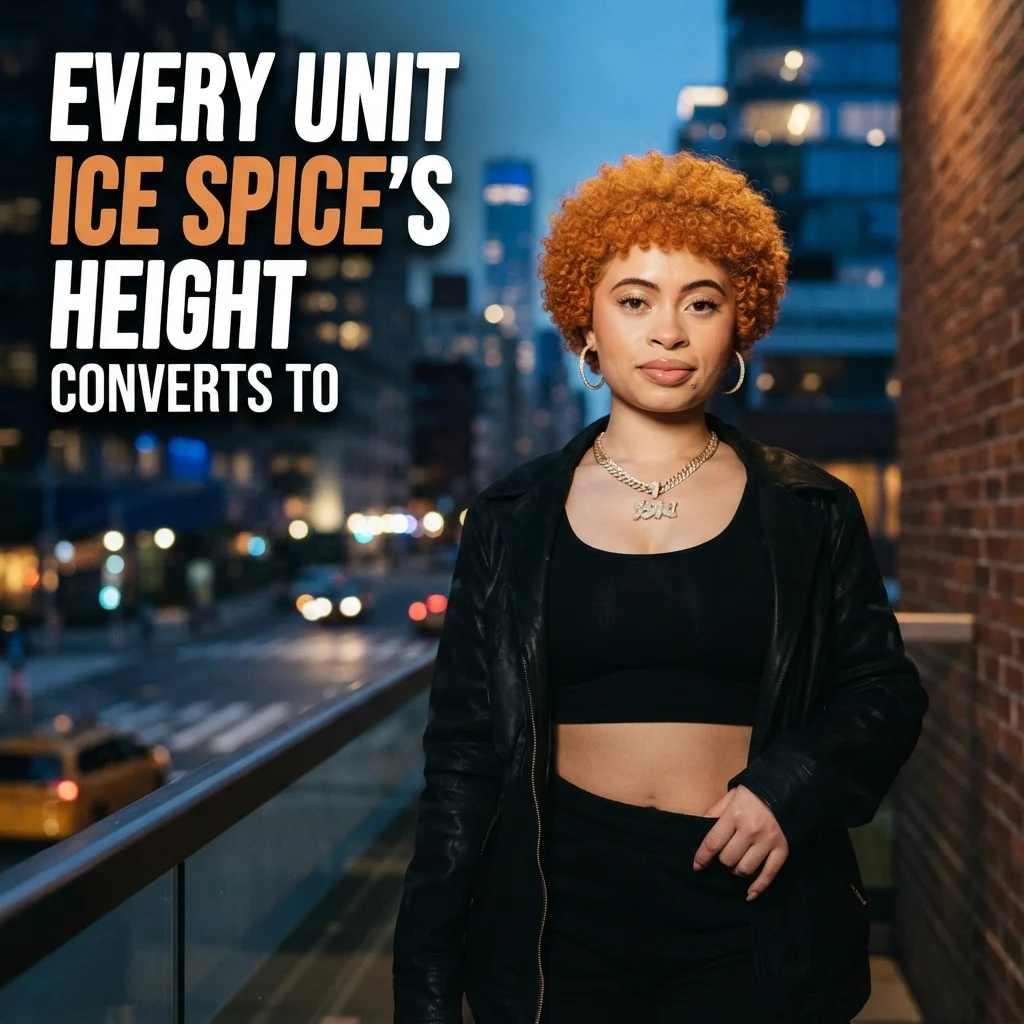 Ice Spice's height converted into feet, inches, centimeters, meters, and other units