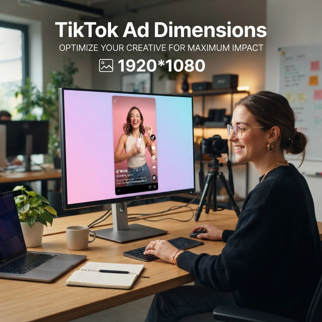 TikTok ad dimensions with recommended video sizes, image specs, aspect ratios, and formats