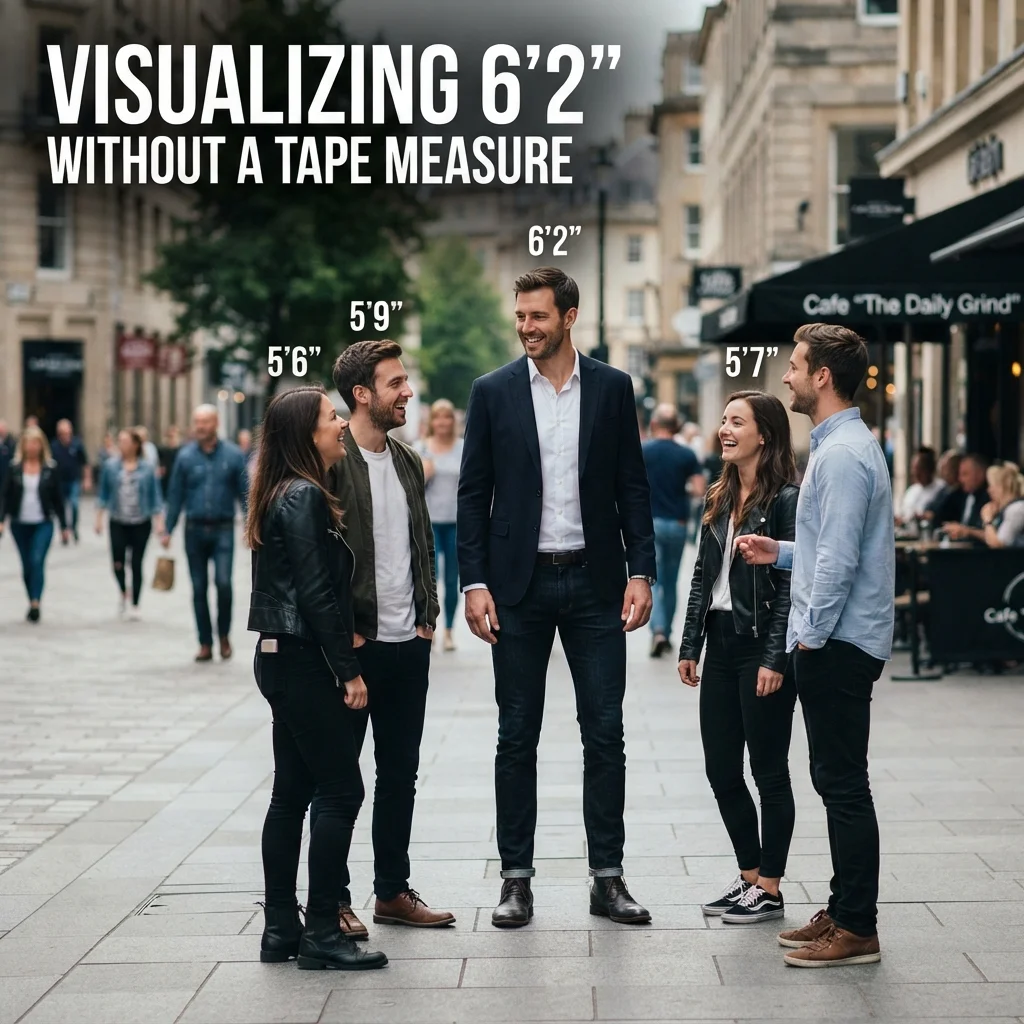 Visualizing 6 feet 2 inches without a tape measure using everyday objects