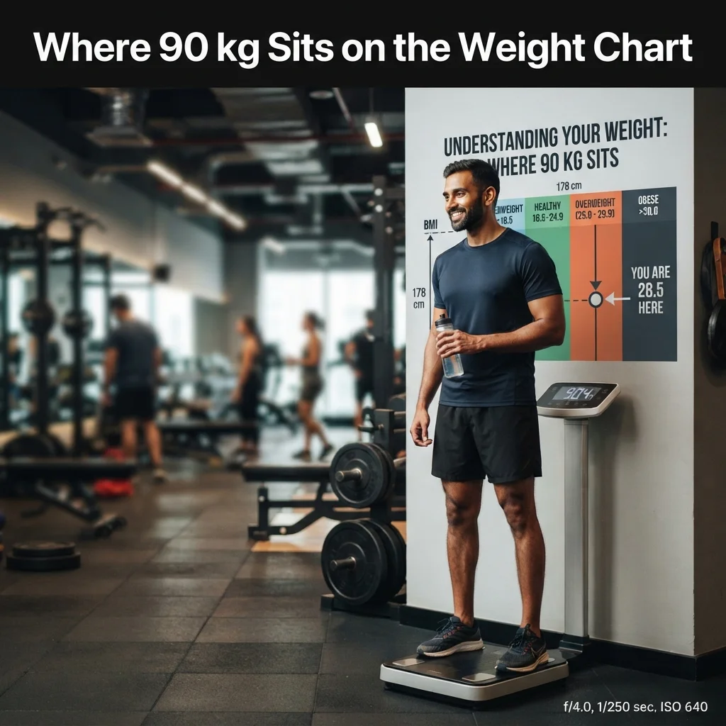 Where 90 kg sits on the weight chart with simple weight comparisons and measurements