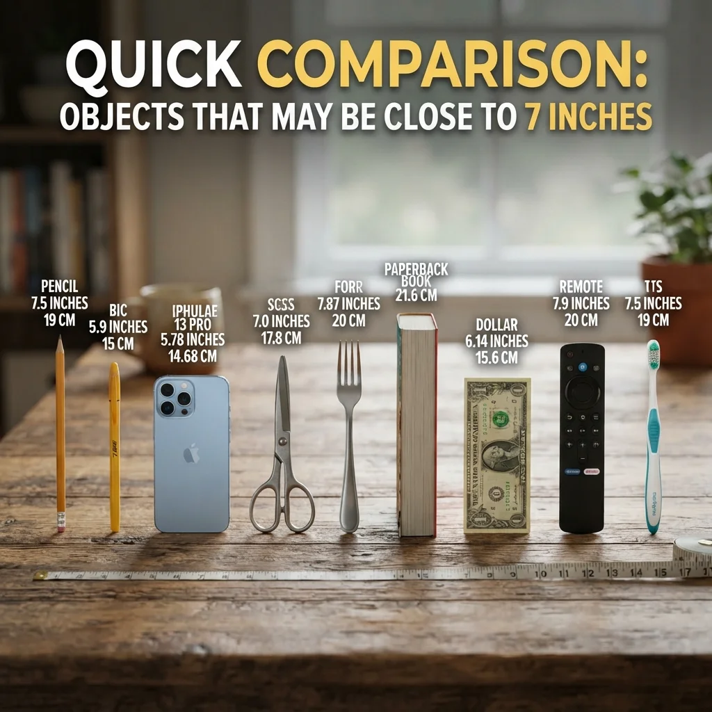 Quick comparison of everyday objects that may be close to 7 inches long