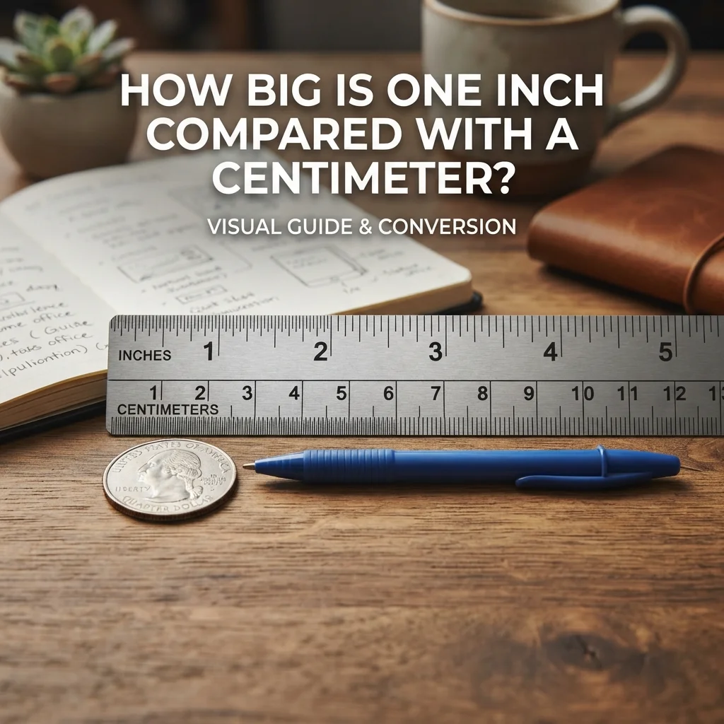 How big one inch looks on a phone or computer screen with a visual measurement comparison