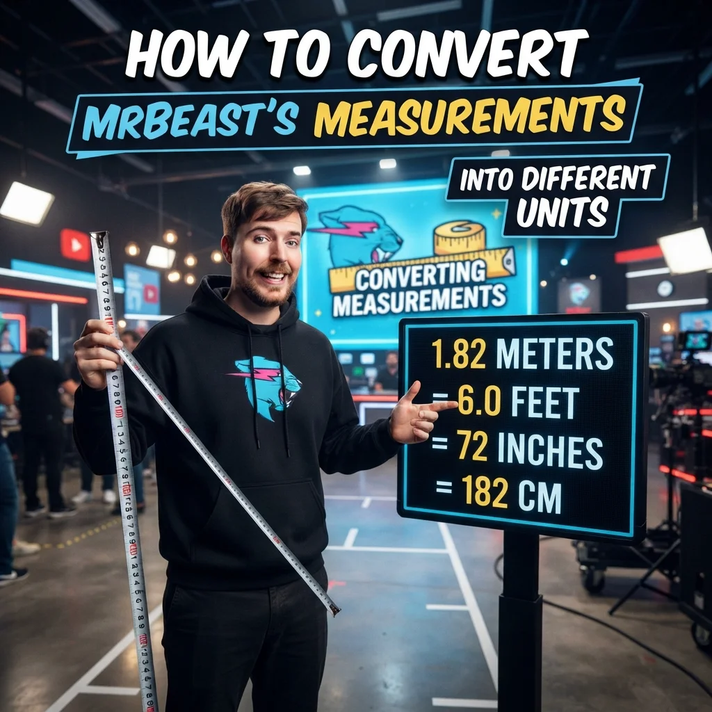 MrBeast’s reported height and weight converted into feet, inches, centimeters, pounds, and kilograms