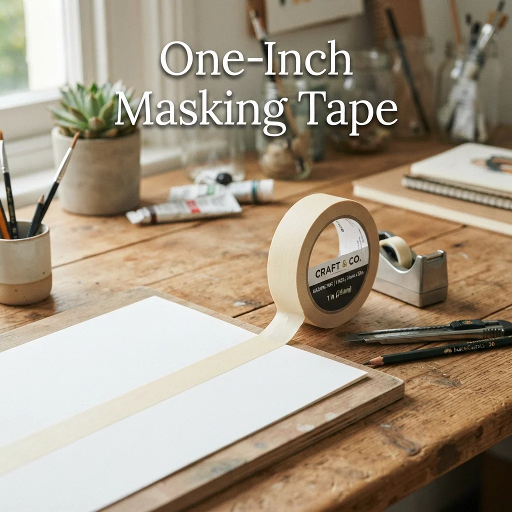 One-inch masking tape showing its approximate width as an everyday measurement reference