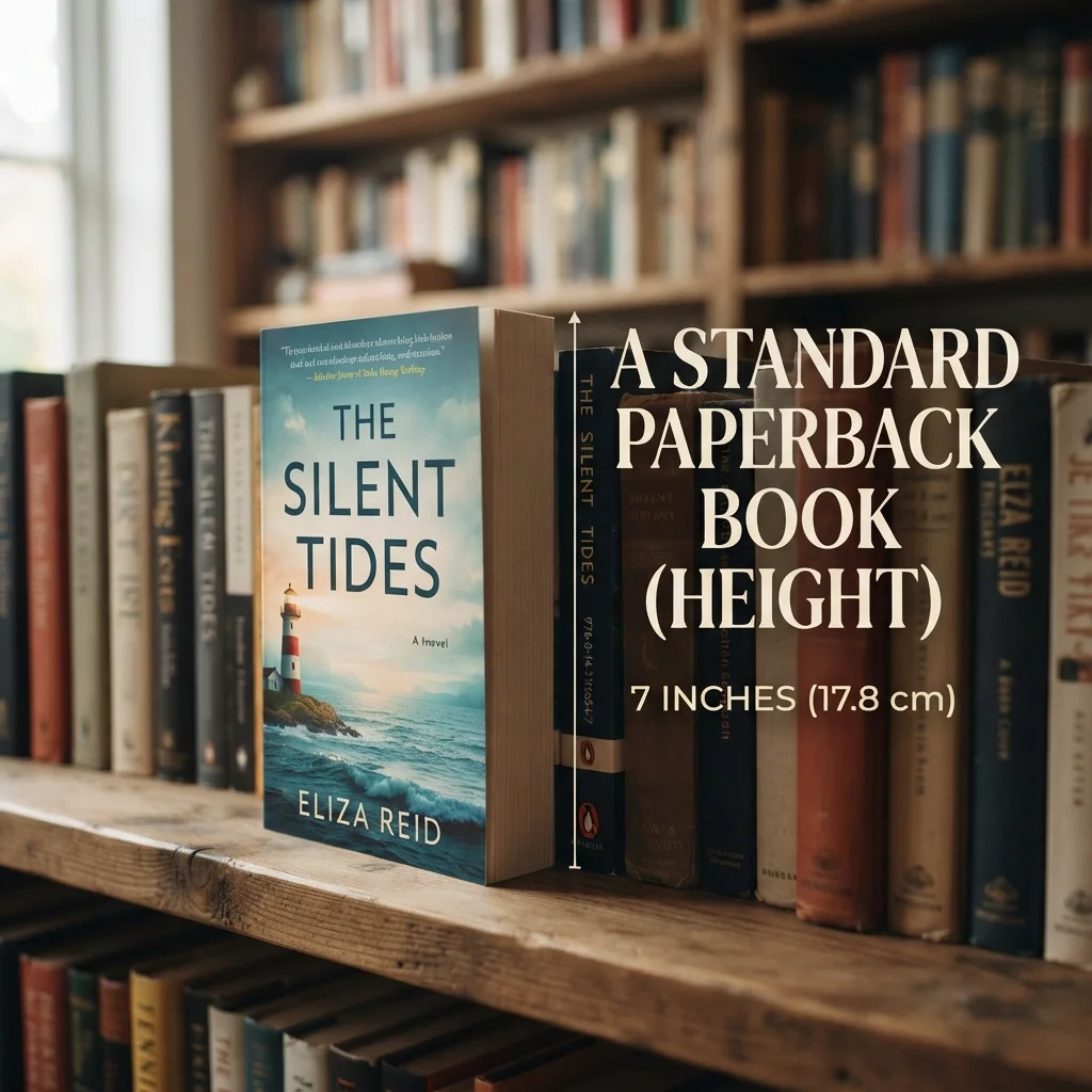A standard paperback book showing a typical height of around 7 inches for size comparison