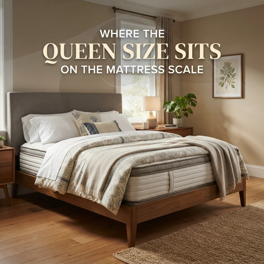 Where queen size sits on the mattress size scale with common bed size comparisons