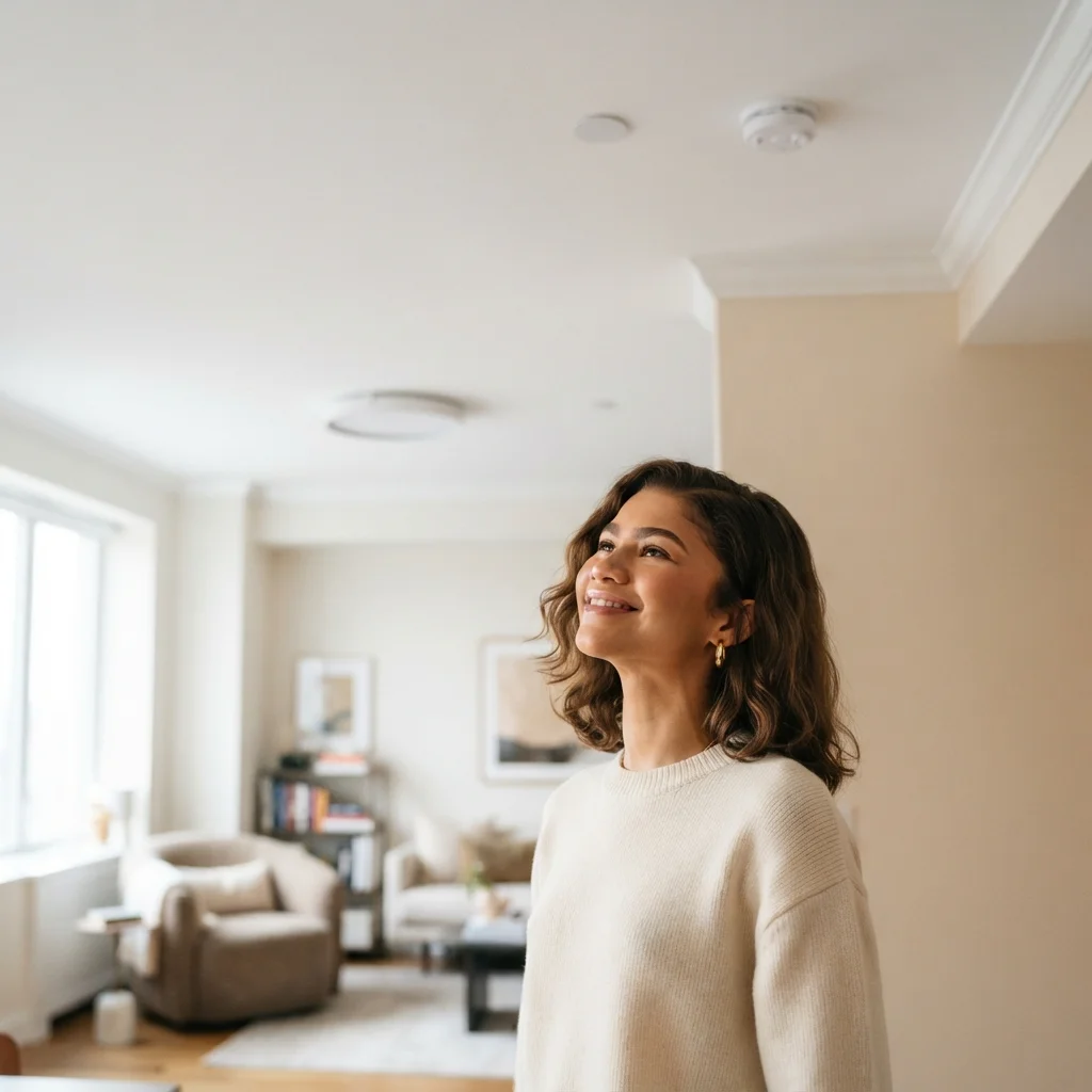 A standard ceiling showing typical room height as an everyday reference for visualizing Zendaya’s reported height