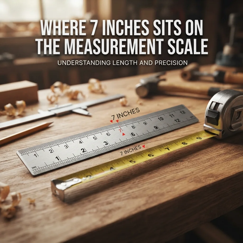  7 inches shown on a measurement scale compared with shorter and longer lengths