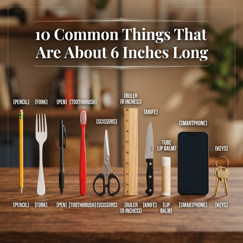 10 common everyday objects that measure approximately 6 inches long for easy size comparison