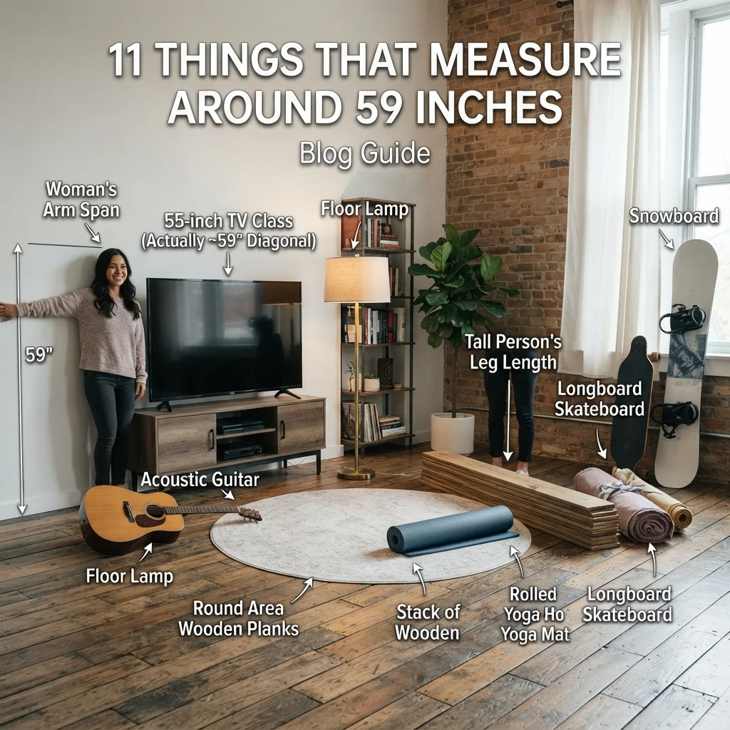 11 everyday things that measure around 59 inches, including common household objects and furniture