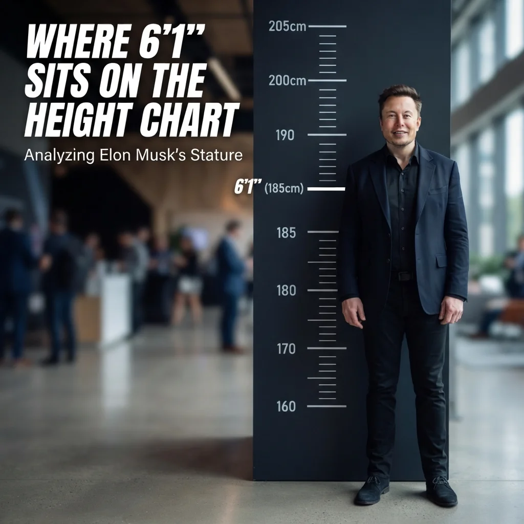 Where 6'1" sits on a height chart with comparisons to shorter and taller heights