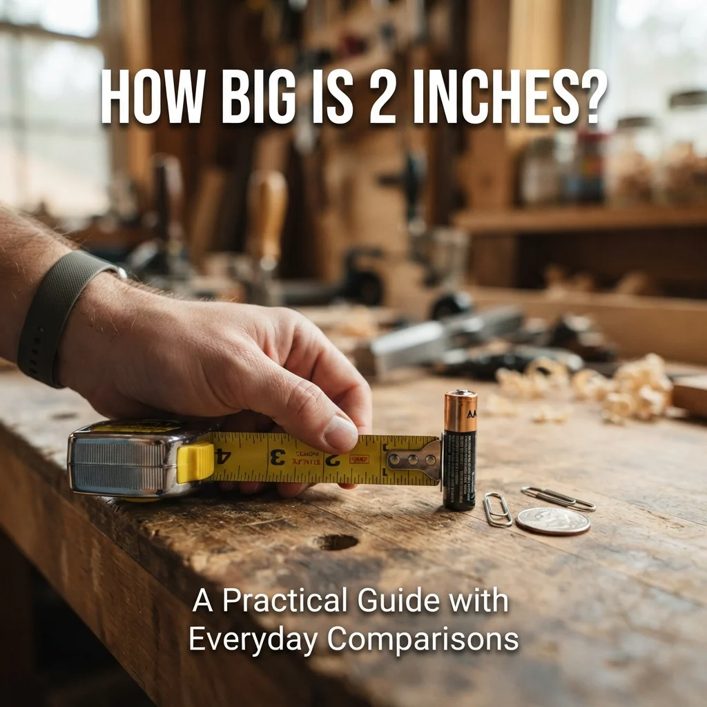 How big 2 inches is shown with a simple measurement guide and everyday size reference