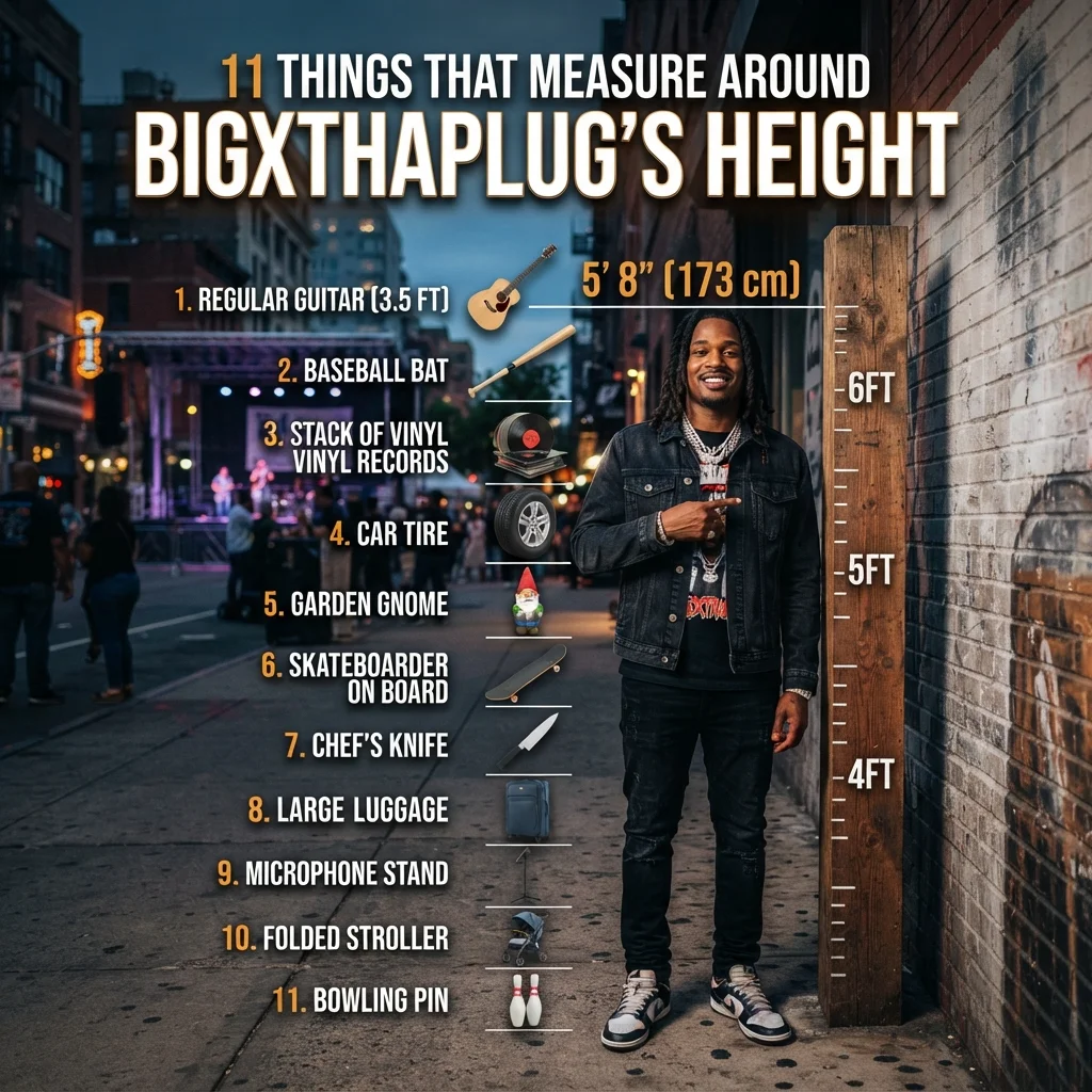 11 things that measure around BigXthaPlug's height with everyday size comparisons