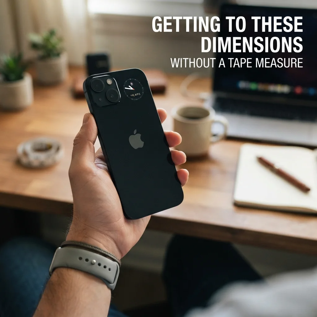 Measuring iPhone 14 dimensions without a tape measure using everyday objects and size comparisons