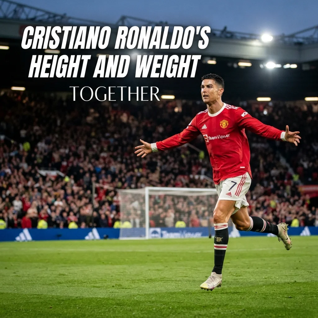 Cristiano Ronaldo's height and weight together with reported measurements and size comparison