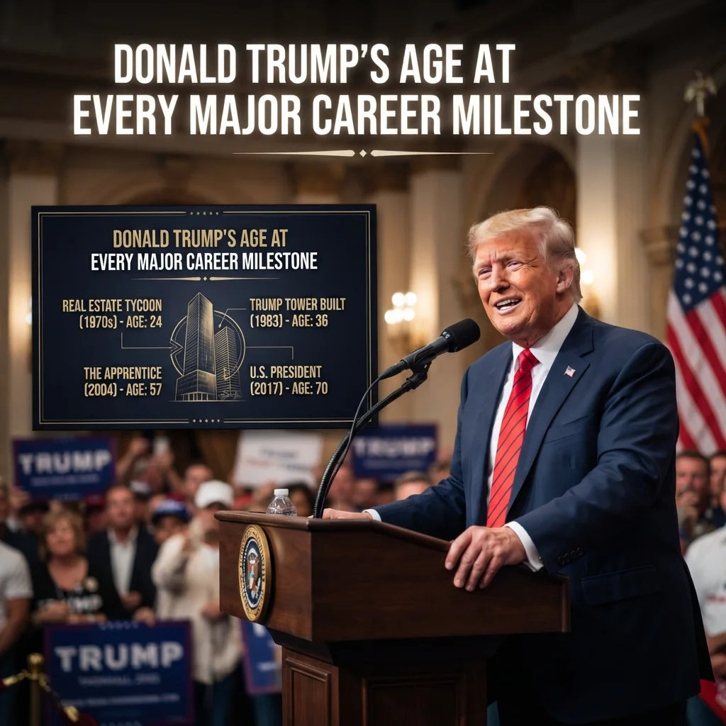 Donald Trump's age at major career milestones from his business career to presidency