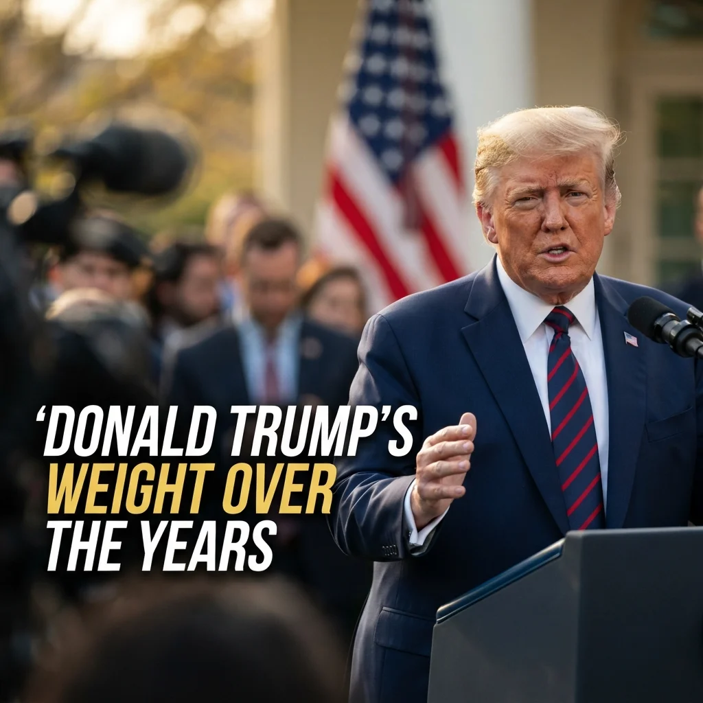 Donald Trump's weight over the years with reported measurements from 2018 through 2026