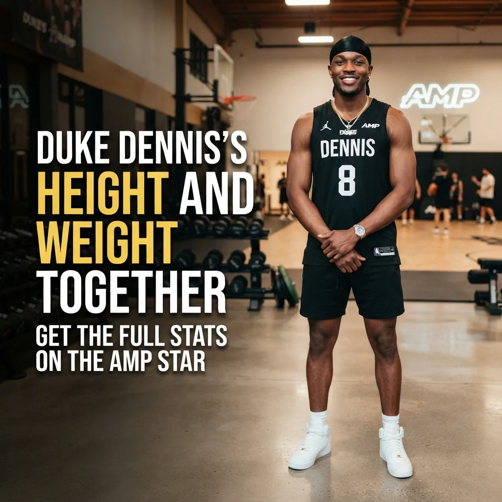 Duke Dennis’s reported height and weight shown together for an overall physical size comparison