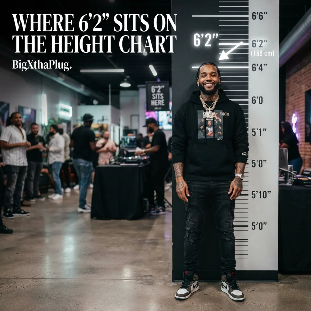 Height chart showing where 6'2" (188 cm) falls compared with other heights