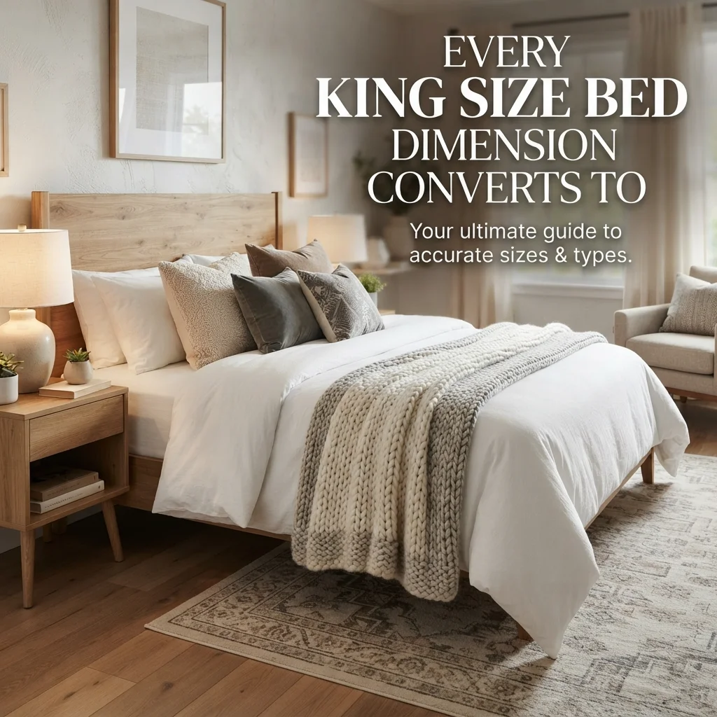 King size bed dimensions converted into inches, feet, centimeters, and meters for easy comparison