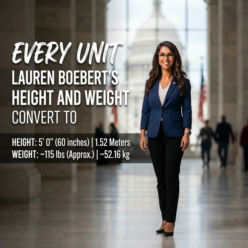 Lauren Boebert's height and weight converted to feet, inches, centimeters, pounds, and kilograms