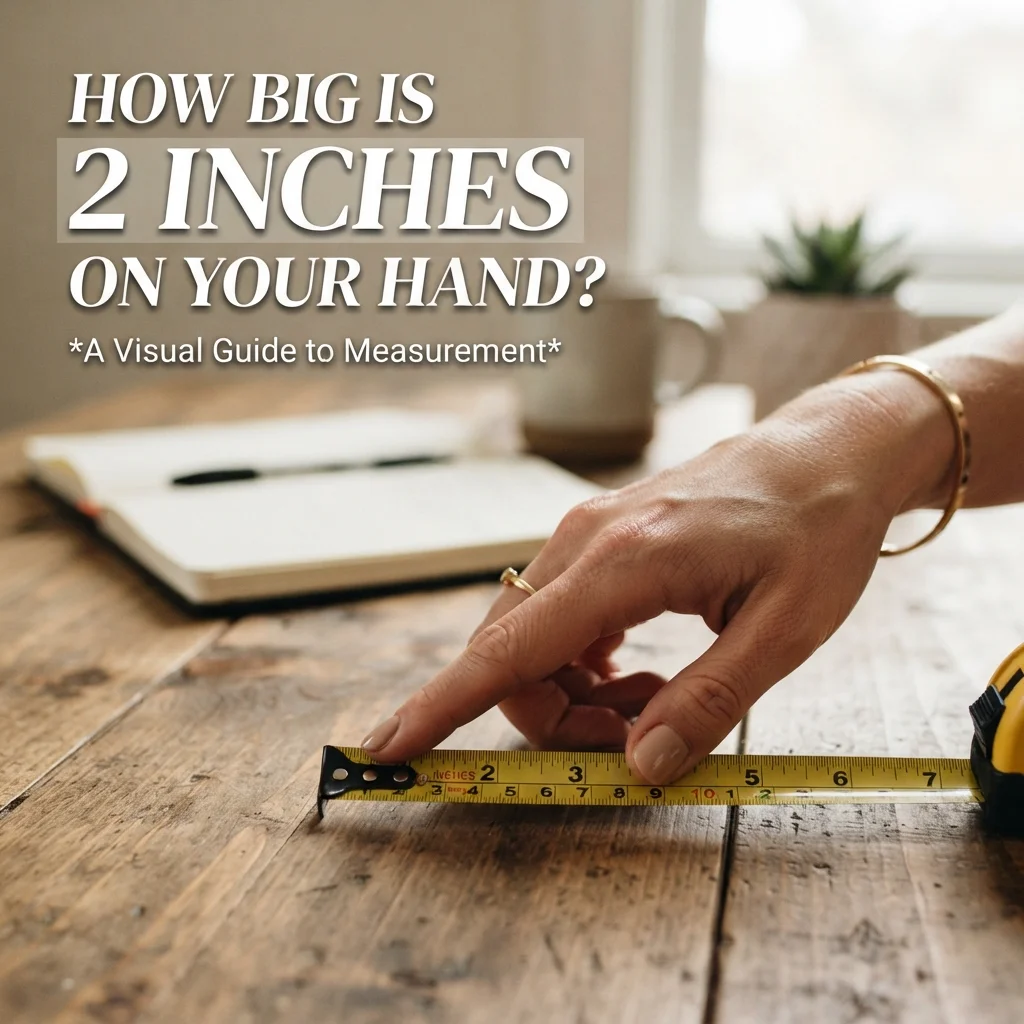How big 2 inches looks on your hand using fingers as a simple size reference