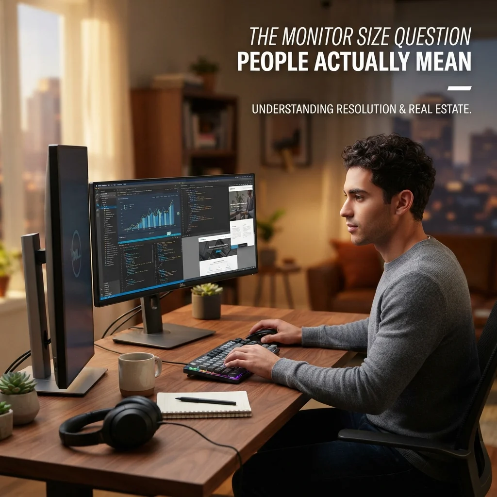 Monitor size explained with a focus on diagonal screen measurements and actual display dimensions