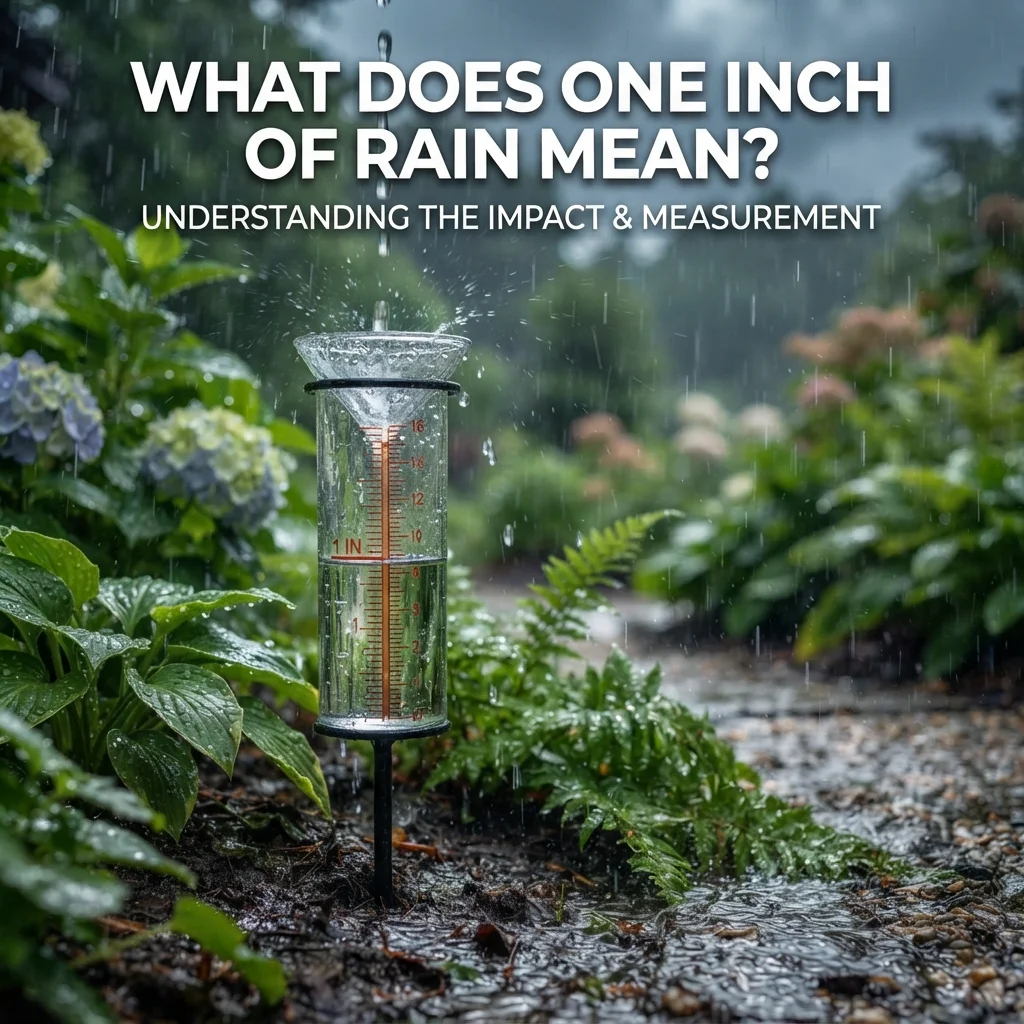 What one inch of rain means, showing rainfall depth and its impact on the ground