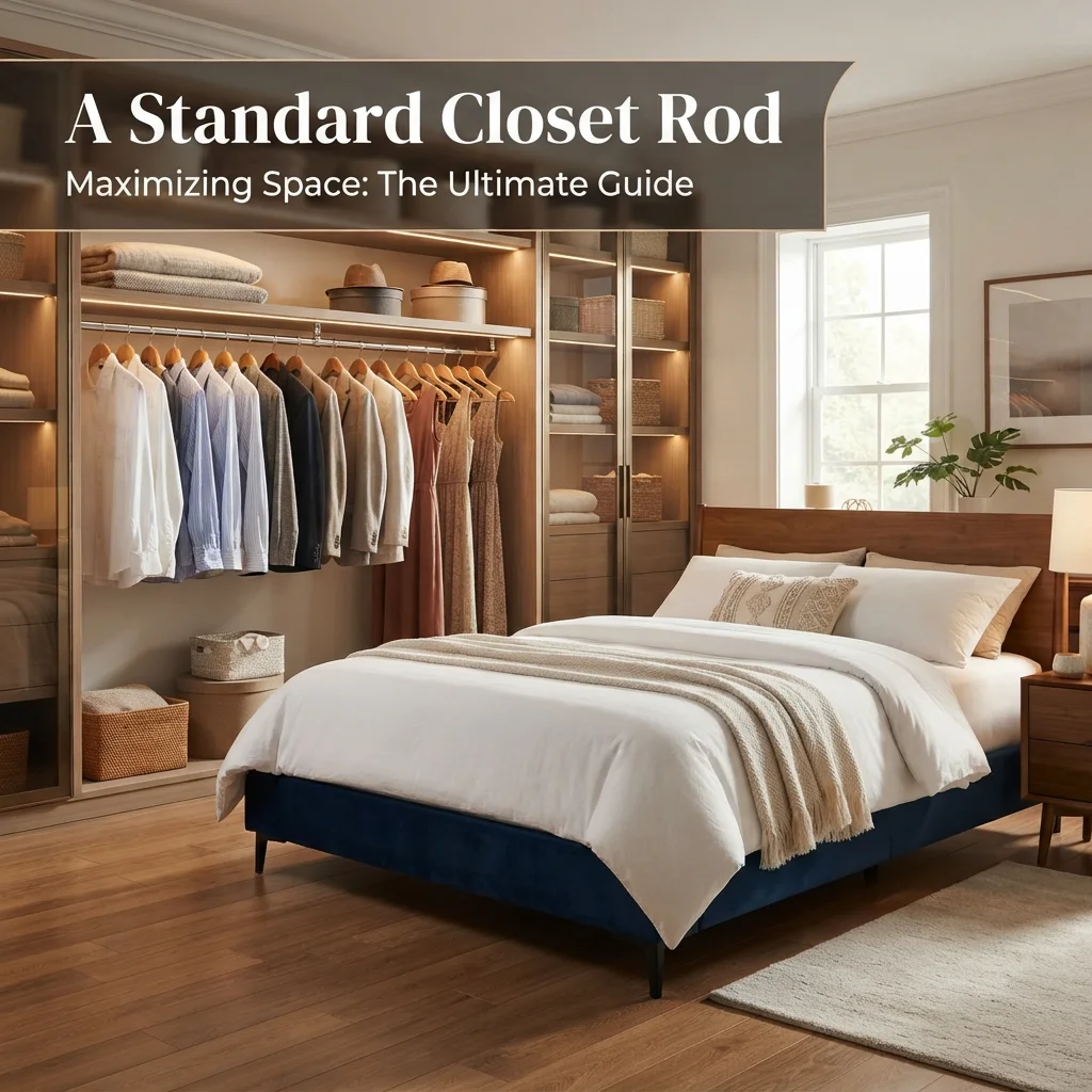 A standard closet rod showing common length and height for everyday storage comparisons