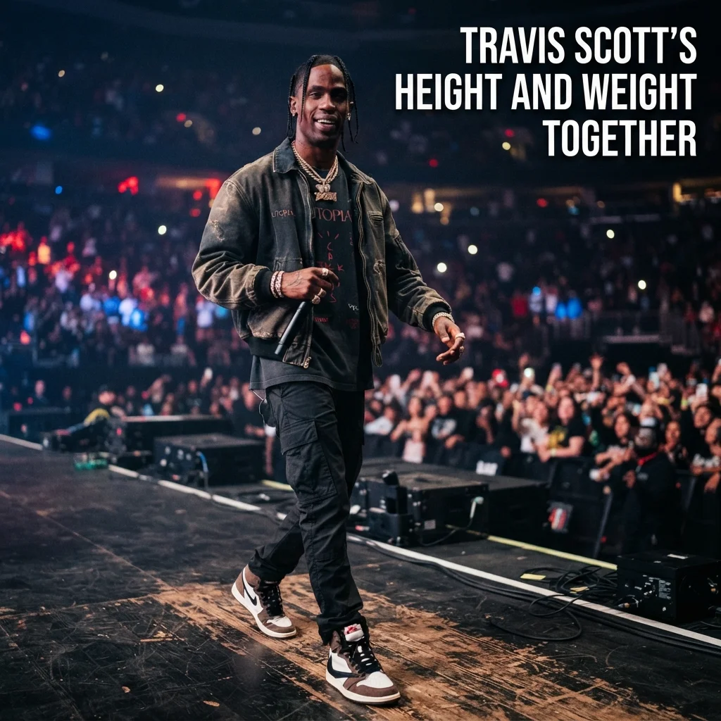 Travis Scott's height and weight together with reported measurements and size comparisons