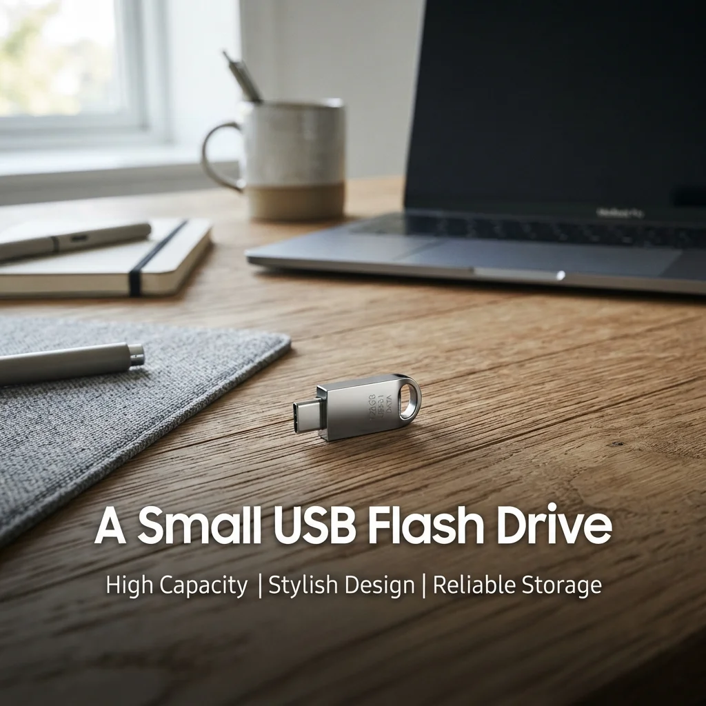  small USB flash drive used as an everyday reference for visualizing a length of 2 inches