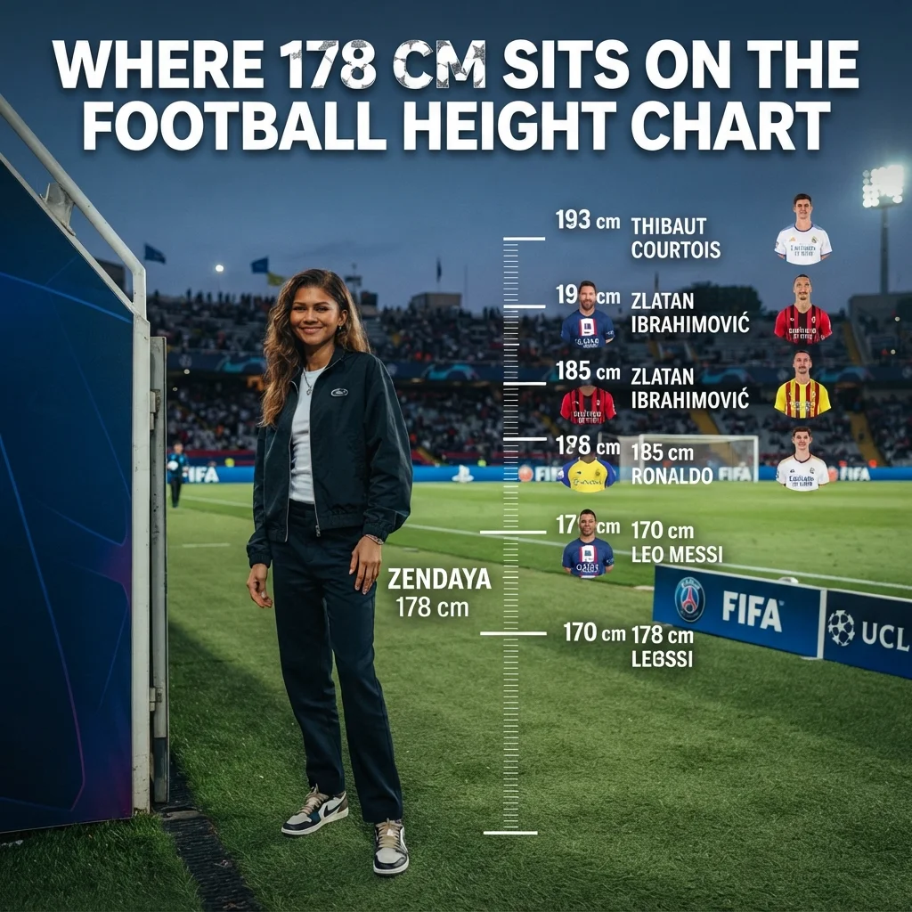  Where 178 cm sits on a football height chart with comparisons to other common player heights