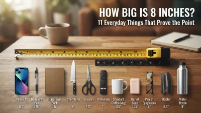 How big is 8 inches with 11 everyday objects for easy size comparisons