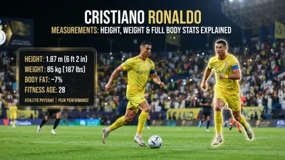 Cristiano Ronaldo measurements including height, weight, and full body stats