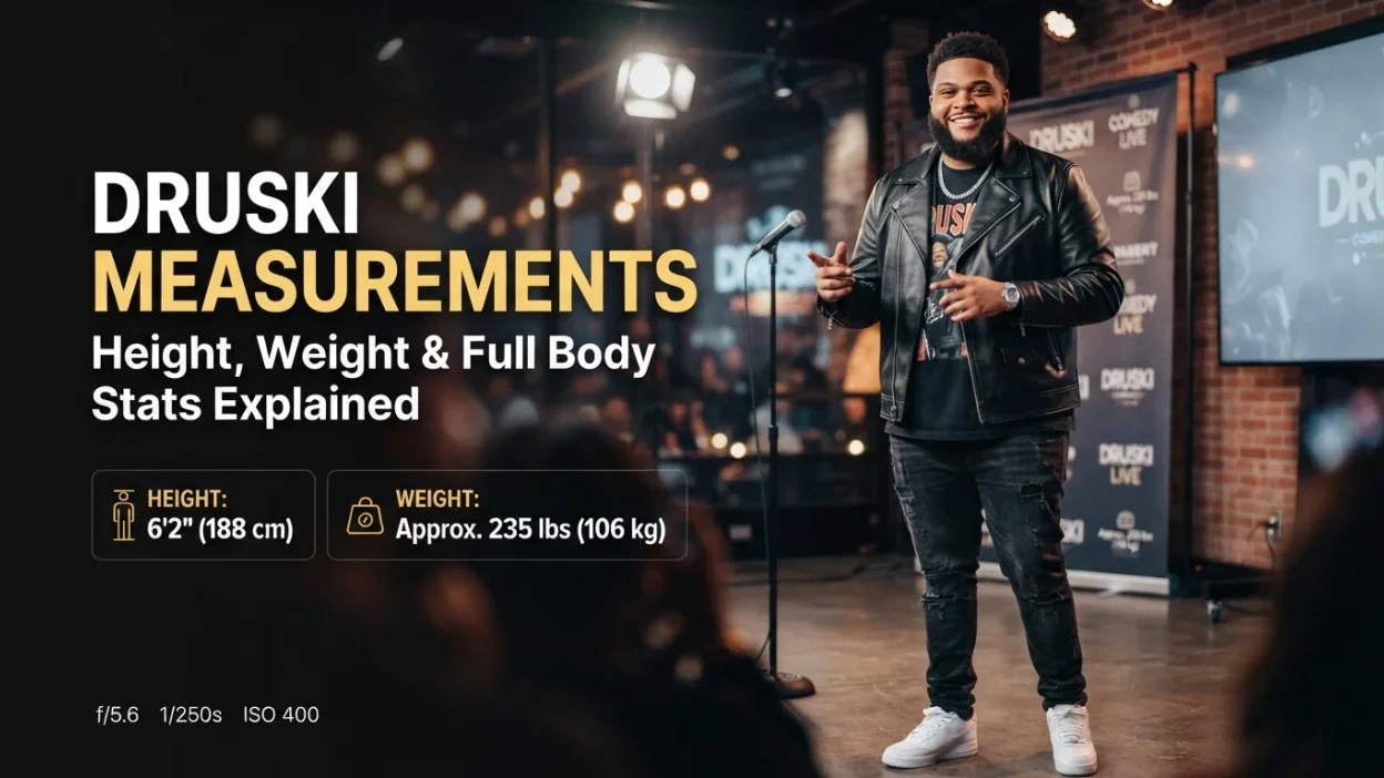 Druski measurements including height, weight, and full body stats