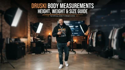 Druski body measurements including height, weight, and size details
