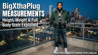 BigXthaPlug measurements showing reported height, weight, and full body stats