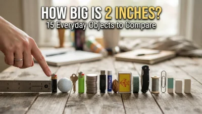 : How big is 2 inches compared with 15 everyday objects for easy size visualization
