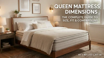 Queen mattress dimensions showing standard length, width, thickness, and size comparisons