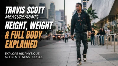 Travis Scott measurements including reported height, weight, and full body stats